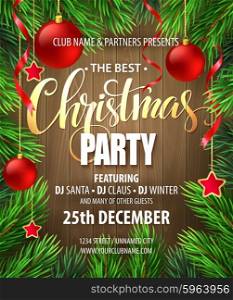 Christmas Party poster design template. Vector illustration. Christmas Party poster design template. Vector illustration EPS10
