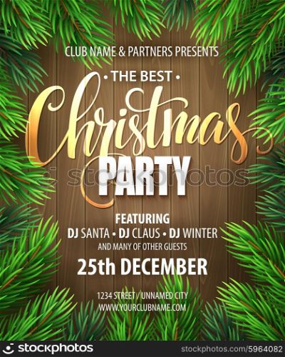 Christmas Party poster design template. Vector illustration. Christmas Party poster design template. Vector illustration EPS10