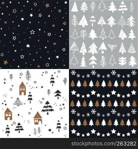 Christmas pattern set and vector illustration