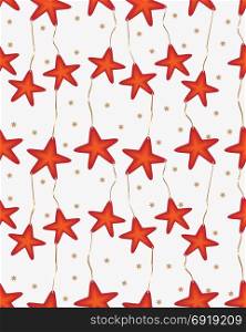 Christmas pattern with pendant stars. Christmas pattern with pendant stars. Vector illustration