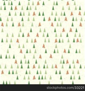 Christmas pattern with tree. Seamless background. Vector illustration. Template for Greeting Scrapbooking, Congratulations, Invitations.