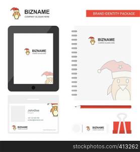 Christmas penguin Business Logo, Tab App, Diary PVC Employee Card and USB Brand Stationary Package Design Vector Template