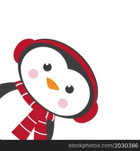 Christmas penguins in white background.