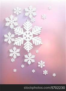 Christmas postcard with snowflakes. Vector.