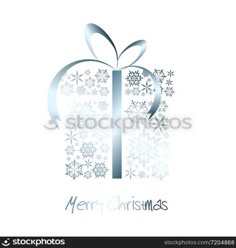 Christmas present box made from silver snowflakes (vector)