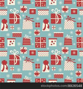 Christmas presents background vector image