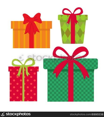 Christmas presents icon gift boxes vector illustration flat vector isolated on white background element eps 10