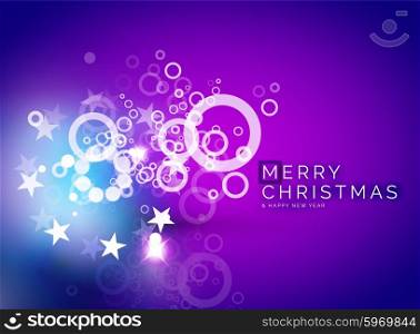 Christmas purple color abstract background with white transparent snowflakes. Holiday winter template, New Year layout