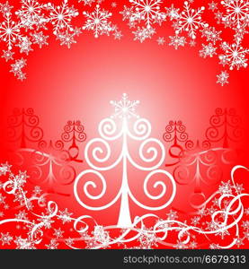 Christmas red background, vector illustration