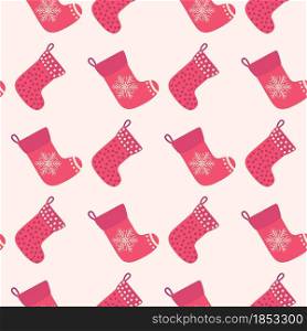 Christmas red socks doodle seamless pattern. Merry Christmas and Happy New Year print design. Christmas red socks doodle seamless pattern. Merry Christmas and Happy New Year print design.