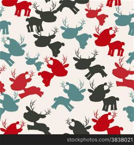 christmas reindeer seamless pattern
