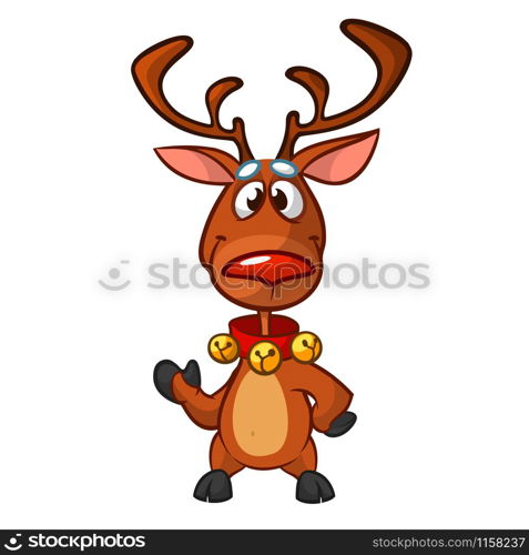 Christmas reindeer with jingle bells collar illustration