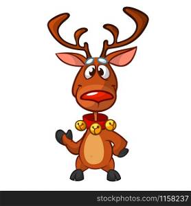 Christmas reindeer with jingle bells collar illustration