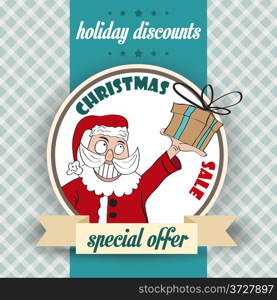 Christmas sale design with Santa, illustration in vector format