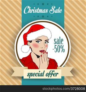 Christmas sale design with teddy bear, illustration in vector format