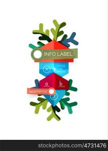 Christmas sale info banner, holiday greeting card or promo brochure elements