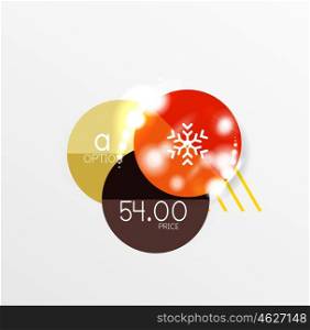 Christmas Sale Paper Stickers. Vector Christmas Sale Paper Stickers