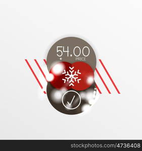 Christmas Sale Paper Stickers. Vector Christmas Sale Paper Stickers