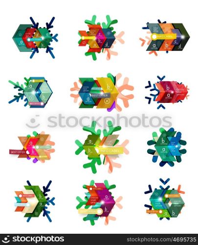 Christmas sale stickers and labels. Christmas sale stickers and labels. Paper infographic template with snowflake