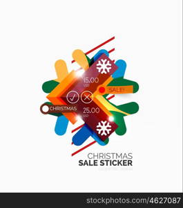 Christmas sale stickers and labels. Vector Christmas sale stickers and labels