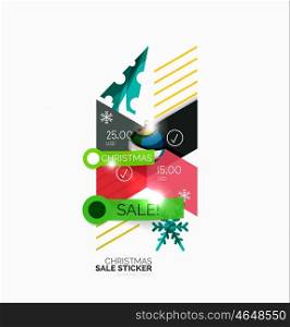 Christmas sale stickers and labels. Vector Christmas sale stickers and labels