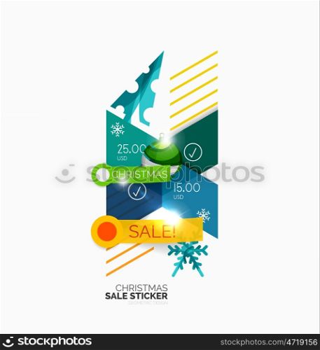 Christmas sale stickers and labels. Vector Christmas sale stickers and labels