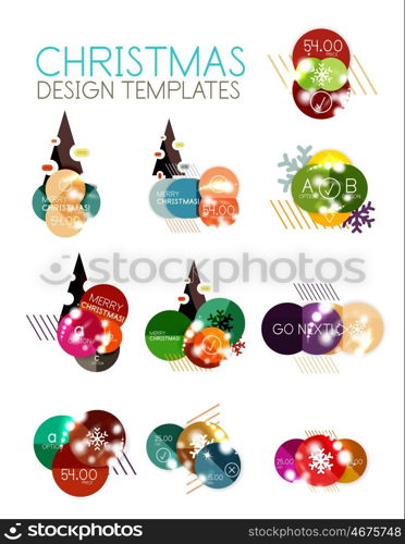 Christmas sale stickers, circle banners