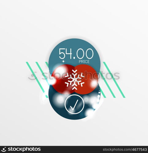 Christmas sale stickers, circle banners