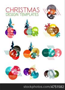 Christmas sale stickers, circle banners
