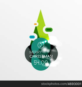 Christmas sale stickers with sample promo text. Christmas sale stickers with sample promo text on geometric shapes - circles