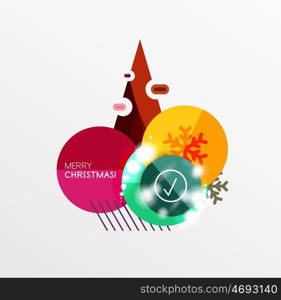 Christmas sale stickers with sample promo text. Christmas sale stickers with sample promo text on geometric shapes - circles