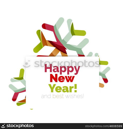 Christmas sale, vector greeting card or banner. Vector New Year elements with white copyspace