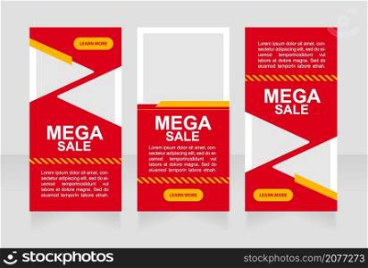 Christmas sales web banner design template. Marketing campaign. Vector flyer with text space. Advertising placard with customized copyspace. Printable poster for advertising. Arial font used. Christmas sales web banner design template
