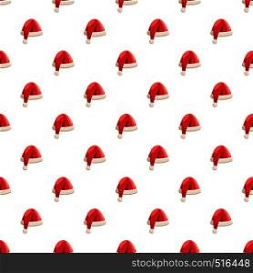Christmas Santa Claus hat pattern seamless repeat in cartoon style vector illustration. Christmas Santa Claus hat pattern