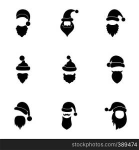 Christmas Santa Claus icons set. Simple illustration of 9 Christmas Santa Claus vector icons for web. Christmas Santa Claus icons set, simple style