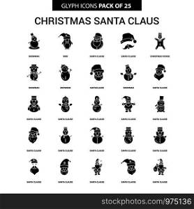 Christmas Santa Clause Glyph Vector Icon set