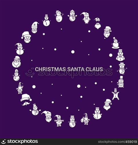 Christmas Santa Clause Icon Set. Infographic Vector Template