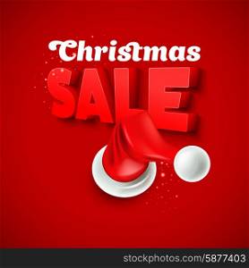 Christmas Santa hat. Vector illustration EPS 10. Christmas Sale with Santa hat. Vector illustration