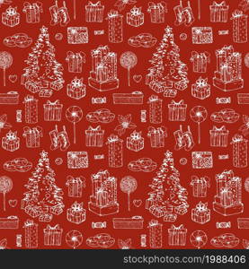 Christmas seamless pattern background. Vector illustration.