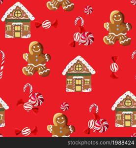 Christmas seamless pattern background. Vector illustration.