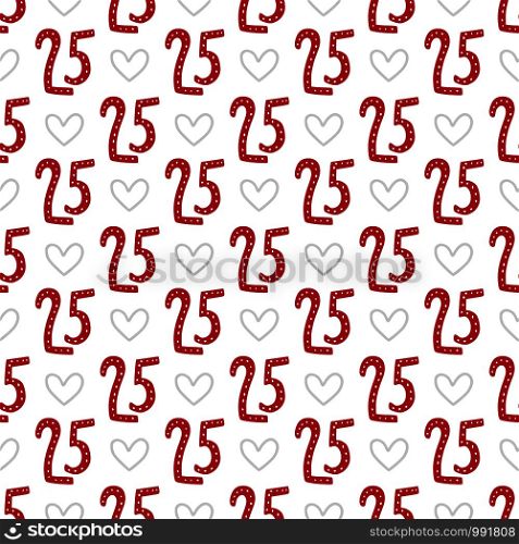 Christmas seamless pattern. Celebration vector background. Christmas pattern for web design with number 25. Christmas seamless pattern. Celebration vector background. Christmas pattern for web design with number 25.