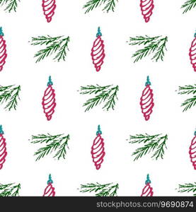 Christmas seamless pattern. New Year mood. Children’s drawings with wax crayons. Print for cloth design, textile, fabric. Seamless pattern. Children’s drawings with wax crayons