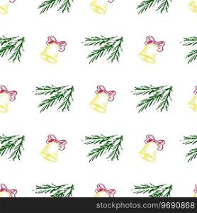 Christmas seamless pattern. New Year mood. Children’s drawings with wax crayons. Seamless pattern. Children’s drawings with wax crayons