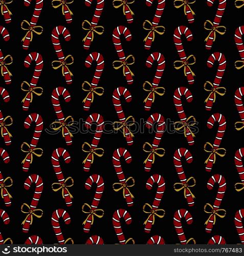 Christmas seamless pattern of candy canes. Bright sweets wrapping paper. Christmas seamless pattern of candy canes. Bright sweets wrapping paper.