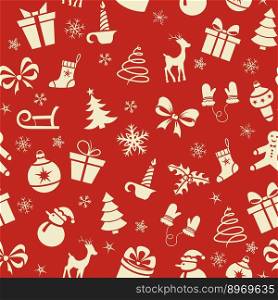 Christmas seamless pattern vector image