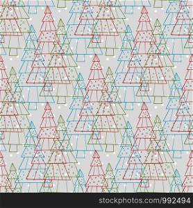 Christmas seamless pattern. Vector wrapping texture with trees. Background for holiday decoration