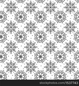 Christmas seamless Pattern. Winter Snowflake vector monoline. Flat line snowing icons, cute snow flakes repeat wallpaper. Nice element for christmas banner, wrapping.. Christmas seamless Pattern. Winter Snowflake vector monoline. Flat line snowing icons, cute snow flakes repeat wallpaper. Nice element for christmas banner, wrapping