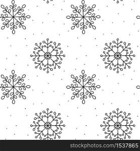 Christmas seamless Pattern. Winter Snowflake vector monoline. Flat line snowing icons, cute snow flakes repeat wallpaper. Nice element for christmas banner, wrapping. New Year.. Christmas seamless Pattern. Winter Snowflake vector monoline. Flat line snowing icons, cute snow flakes repeat wallpaper. Nice element for christmas banner, wrapping. New Year