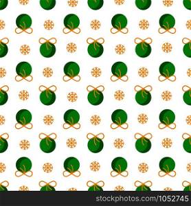 Christmas seamless pattern with abstract geometric ornament in greeen red colors, balls, snowflakes background. Texture for textile, scrapbook or wrapping paper, new year decoration - vector. chistmas abstract seamless pattern