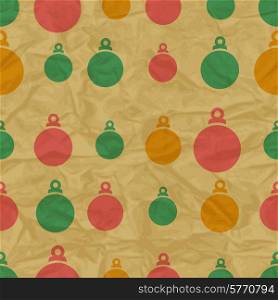Christmas seamless pattern with balls in retro style.